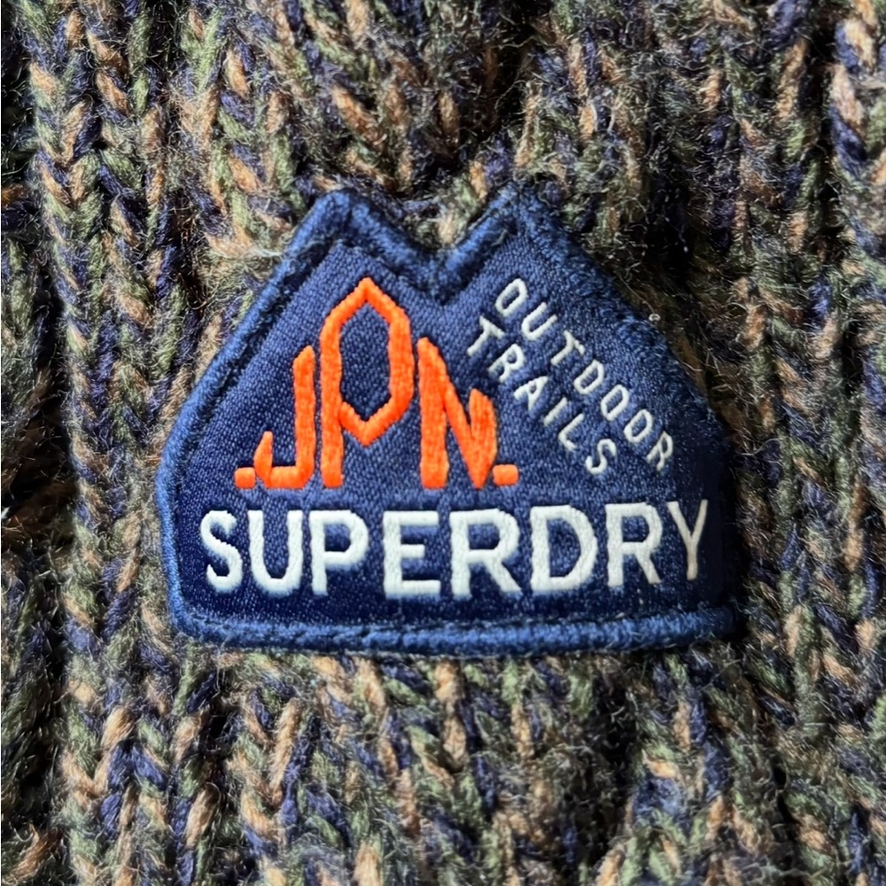 Superdry Olive Green Cable Knit Crewneck Sweater - Picture 7 of 12